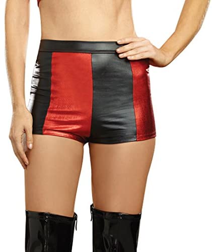 Dreamgirl Harlequin High Waisted Shorts, Black and Red Shorts