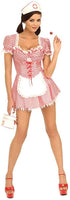 Secret Wishes Women's Candy Striper Adult Costume Mini Dress