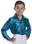 Charades Crocodile Skin Children's Disco Top, Turquoise, Large
