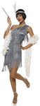 Dazzling Flapper Adult Costume Gun Metal Silver - Large