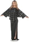 UNDERWRAPS Women's Poncho with Metallic Spider Web Design