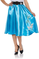 Underwraps Turquoise Satin Womens Adult Costume Poodle Skirt