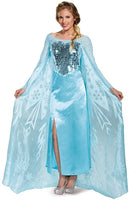 Disguise Women's Elsa Ultra Prestige Adult Costume, Blue, Small