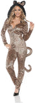 Underwraps Women's Hooded Leopard Jumpsuit with Tail Costume