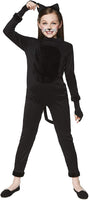 Girl's Cat Suit Costume - for Halloween, Costume Party Accessory - Black