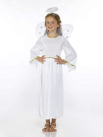 Angel Costume - Halloween Girl's Angelic Dress, Halo, Wings, White, Small