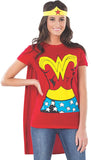 Rubie's Costume DC Comics Wonder Woman T-Shirt With Cape And Headband  Red