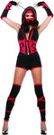 Starline Womens Red Dragon Sexy Ninja 4 Piece Costume Set with Mask, Red/Black, 0