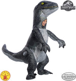 Jurassic World Deluxe Velociraptor Blue Inflatable Child Costume