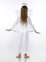 Angel Costume - Halloween Girl's Angelic Dress, Halo, Wings, White