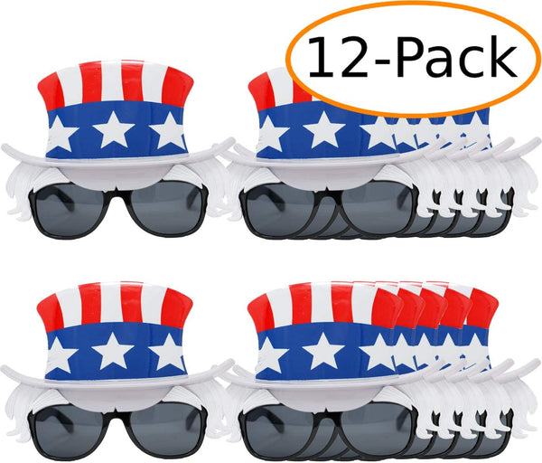 Patriotic USA Top Hat 4th of July Party Favor Sunglasses for Adults and Kids