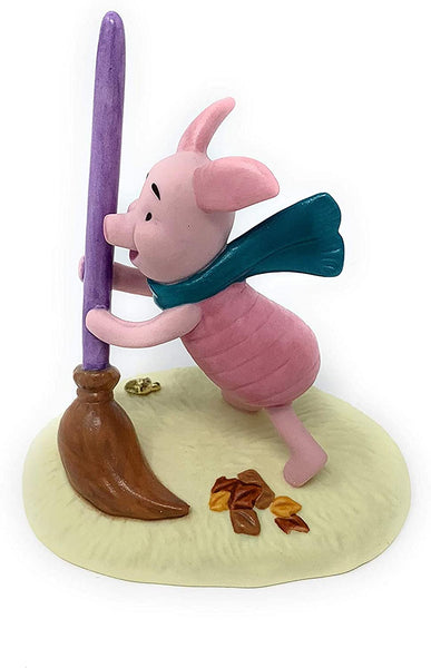 Pooh & Friends Disney Piglet with Broom - Happy Windsday Porcelain Figurine