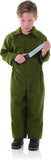 UNDERWRAPS Big Boy's Children's Horror Jumpsuit Costume - Boiler Suit Childrens Costume, Olive Green, Large