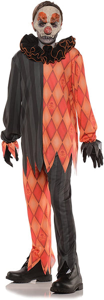 Evil Halloween Clown Teen Costume Black / Orange Teen