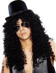 Curly Black Rocker Wig Costume Accessory
