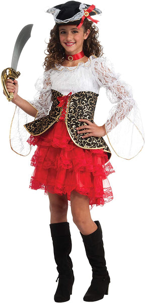 Deluxe Child's Seven Seas Pirate Girl Costume, Medium