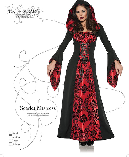 Women's Gothic Dress Costume - Scarlet Mistress