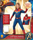 Girls Captain Marvel Hero Suit Deluxe Superhero Costume