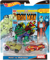 Hot Wheels Marvel Character Car 2 Pack with Comic Book Asrt